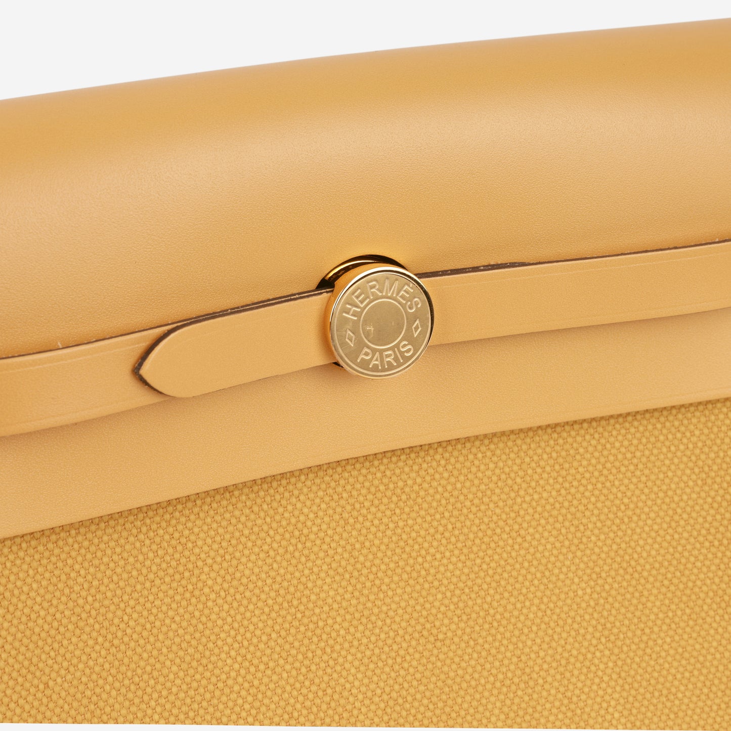 Hermès Mini Herbag 20 - Paille Canvas / Hunter | Gold Hardware
