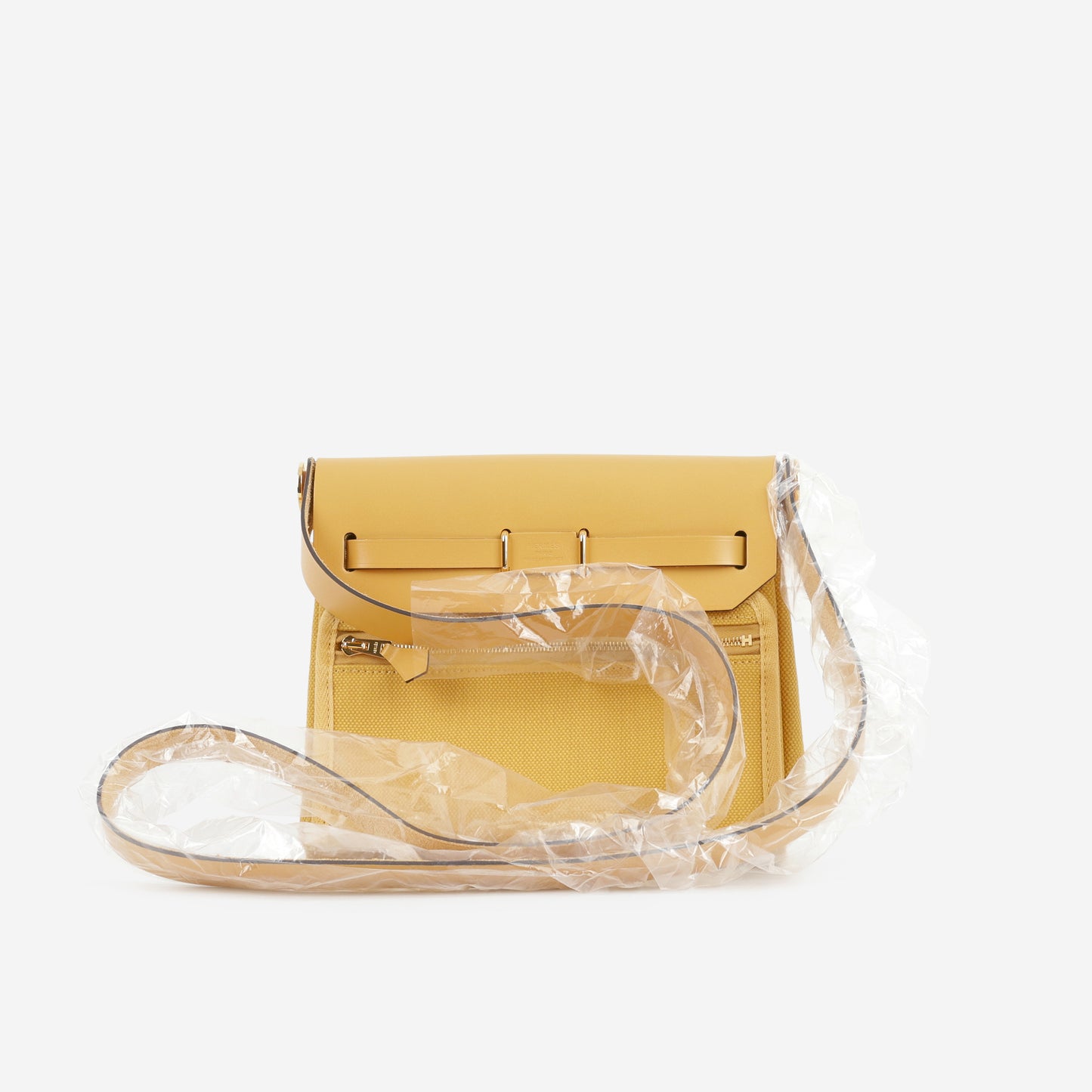 Hermès Mini Herbag 20 - Paille Canvas / Hunter | Gold Hardware