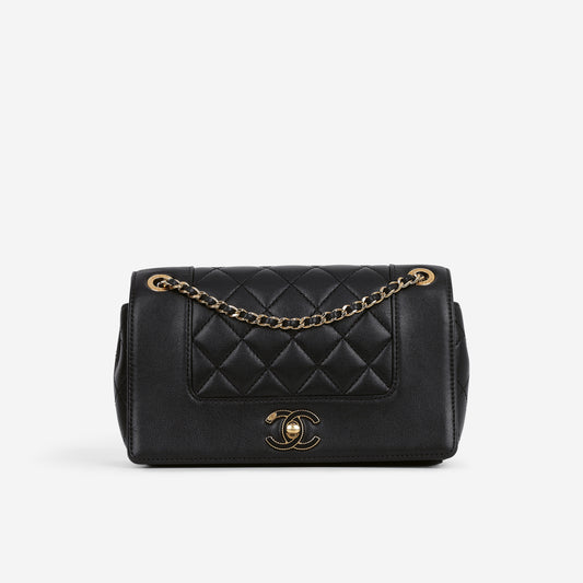 Chanel Small Mademoiselle Flap Bag - Black Lambskin | Gold Hardware - Bagista