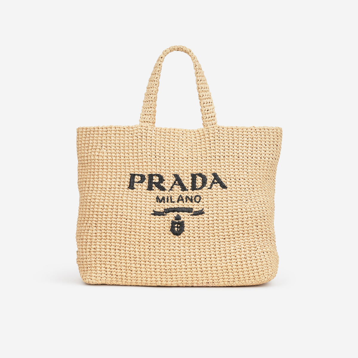 Prada Shopping Tote Bag - Beige Raffia