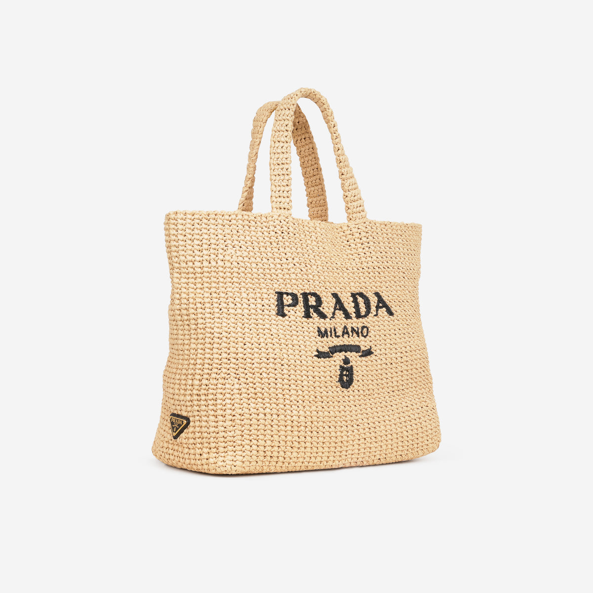 Prada Shopping Tote Bag - Beige Raffia