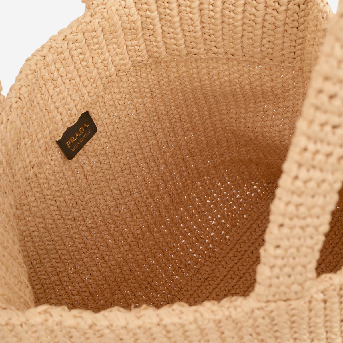 Prada Shopping Tote Bag - Beige Raffia
