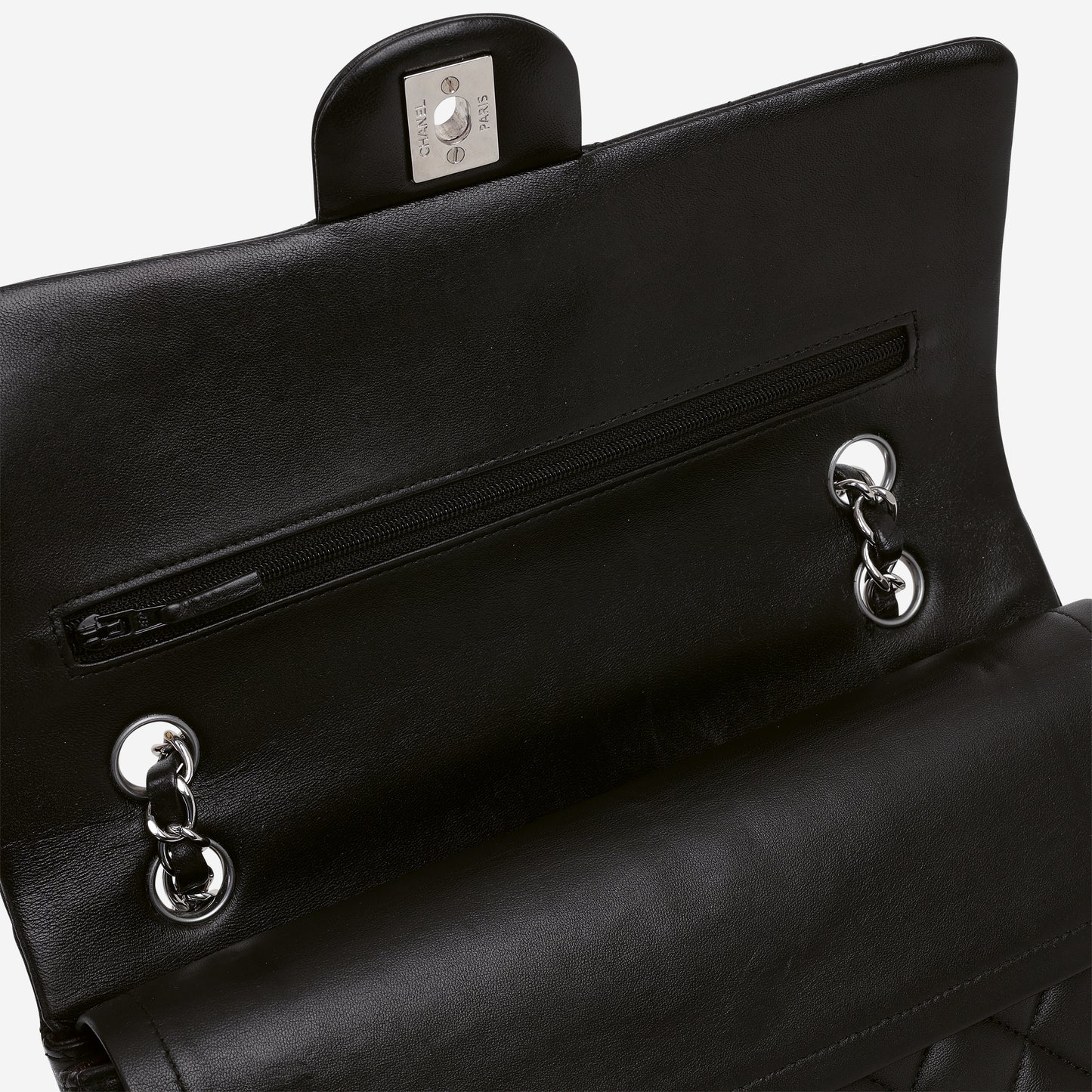 Chanel Medium Classic Flap - Black Lambskin | Silver Hardware
