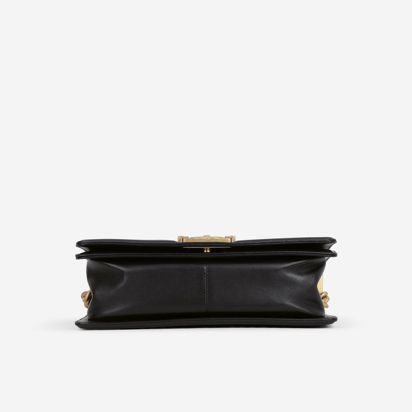 Chanel Old Medium Boy Bag - Black Lambskin | Aged Gold Hardware