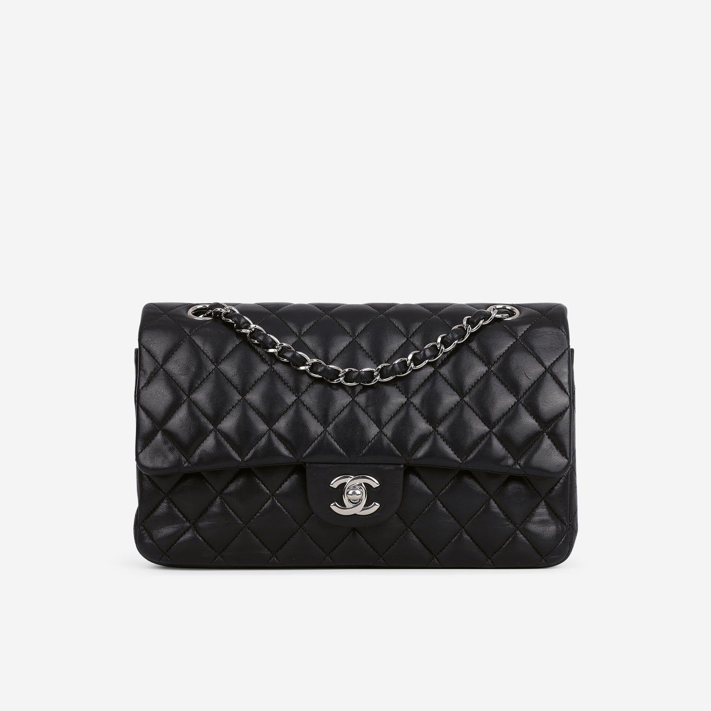 Chanel Medium Classic Flap - Black Lambskin | Silver Hardware