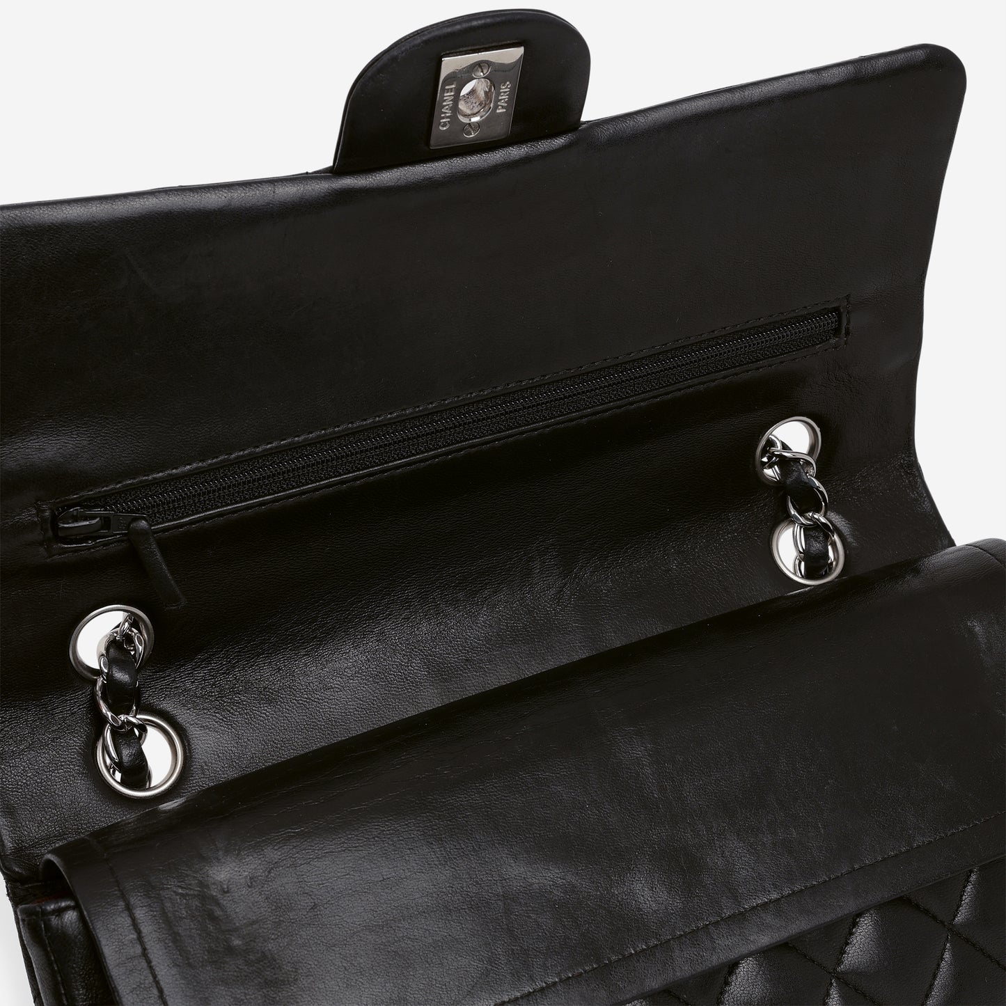 Chanel Medium Classic Flap - Black Lambskin | Silver Hardware