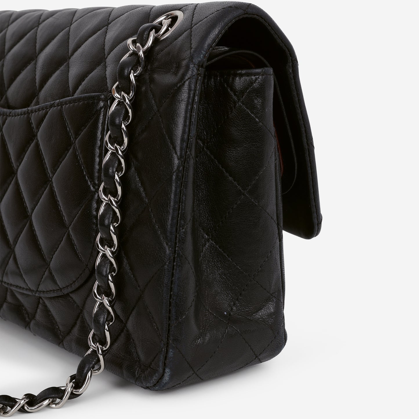 Chanel Medium Classic Flap - Black Lambskin | Silver Hardware