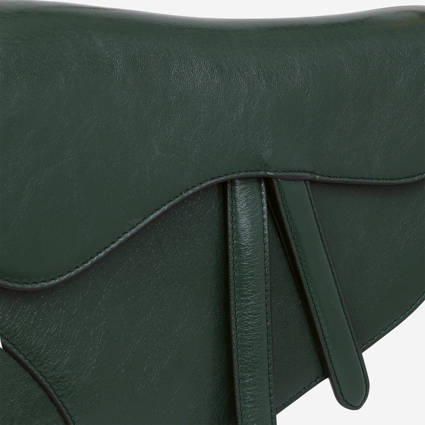 Dior Medium Saddle Bag - Hunter Green Goatskin | Gold Hardware