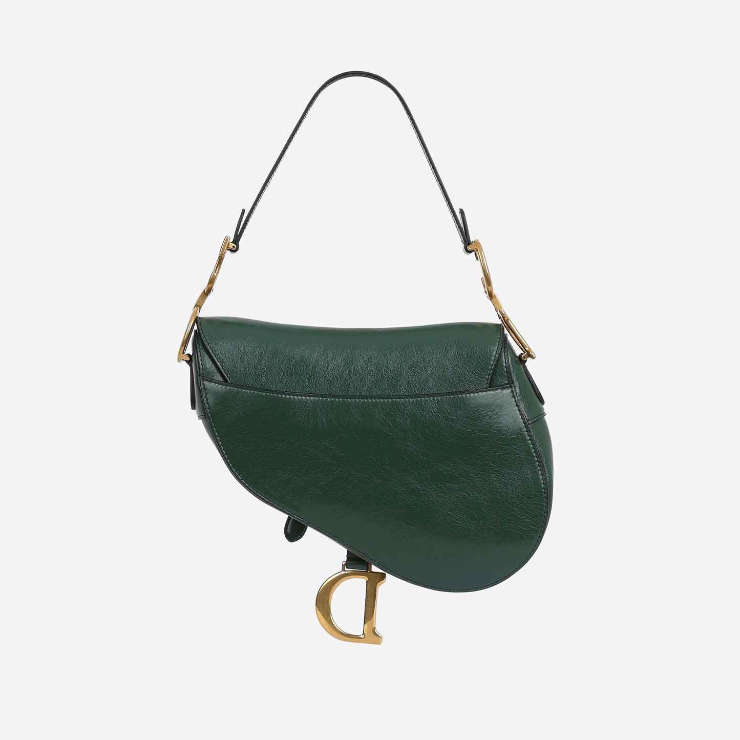 Dior Medium Saddle Bag - Hunter Green Goatskin | Gold Hardware