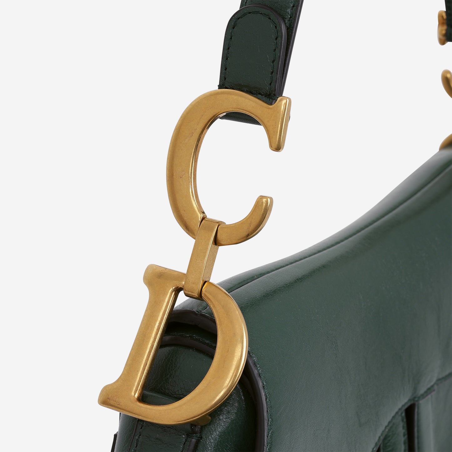 Dior Medium Saddle Bag - Hunter Green Goatskin | Gold Hardware