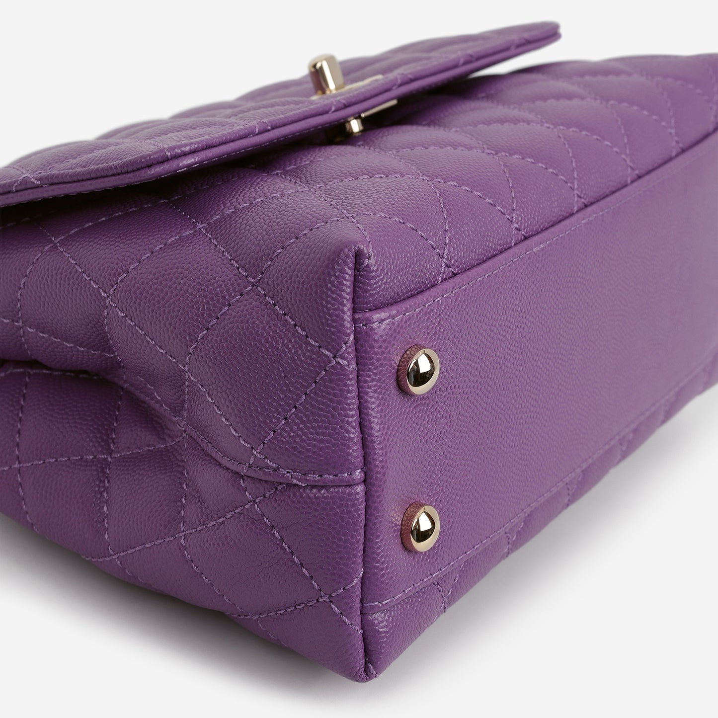 Chanel Small Coco Handle - Purple Caviar | Champagne Gold Hardware