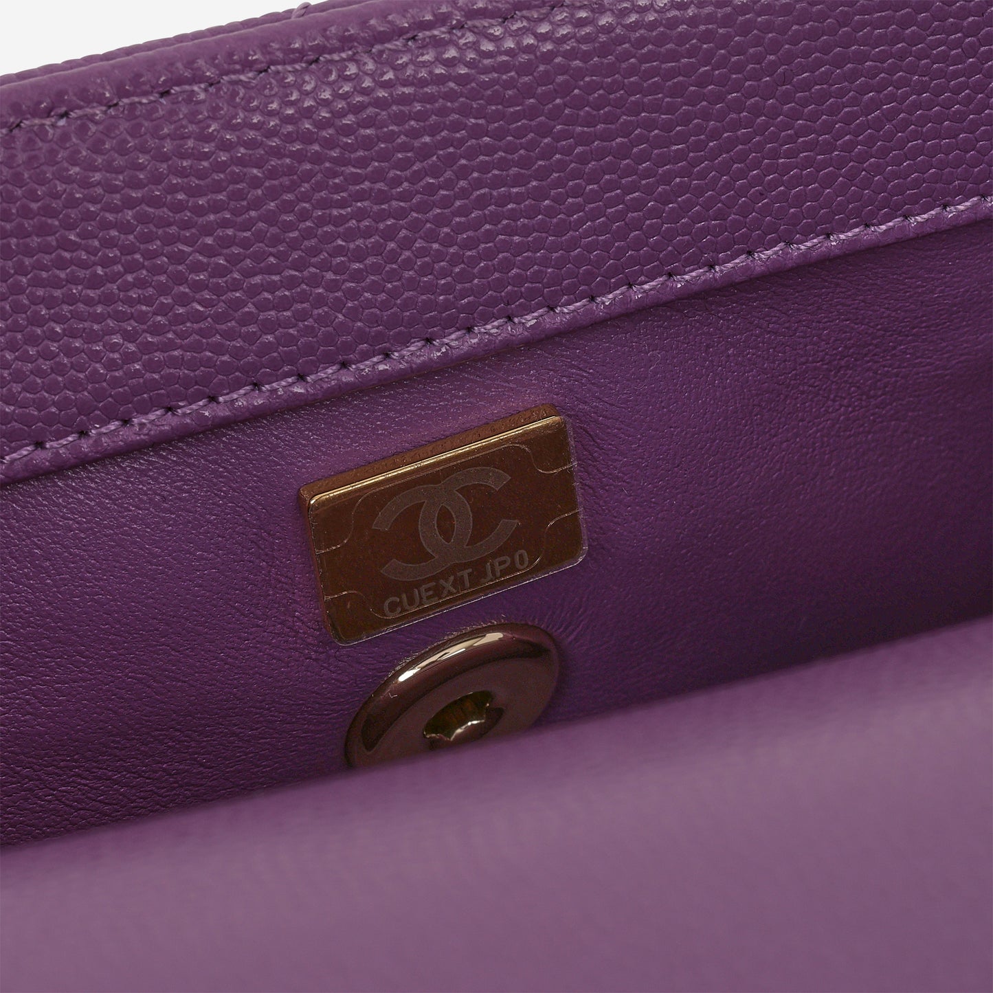 Chanel Small Coco Handle - Purple Caviar | Champagne Gold Hardware