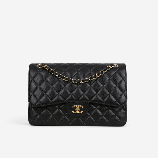 Chanel Jumbo Classic Flap - Black Caviar | Gold Hardware - Bagista