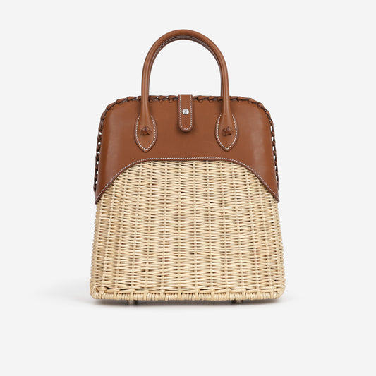 Hermès Bolide Picnic 24 - Beige Wicker / Fauve Barenia | Palladium Hardware - Bagista