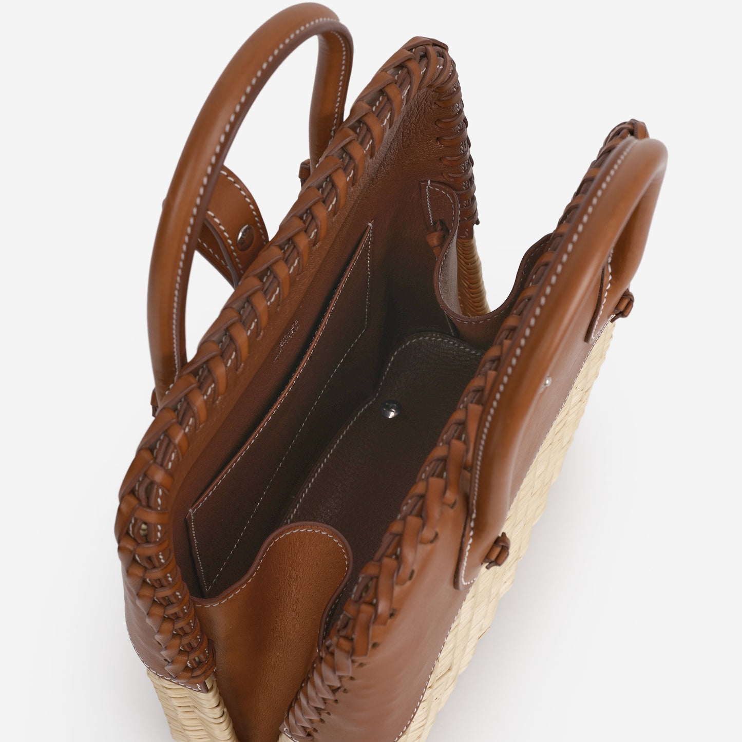 Hermès Bolide Picnic 24 - Beige Wicker / Fauve Barenia | Palladium Hardware
