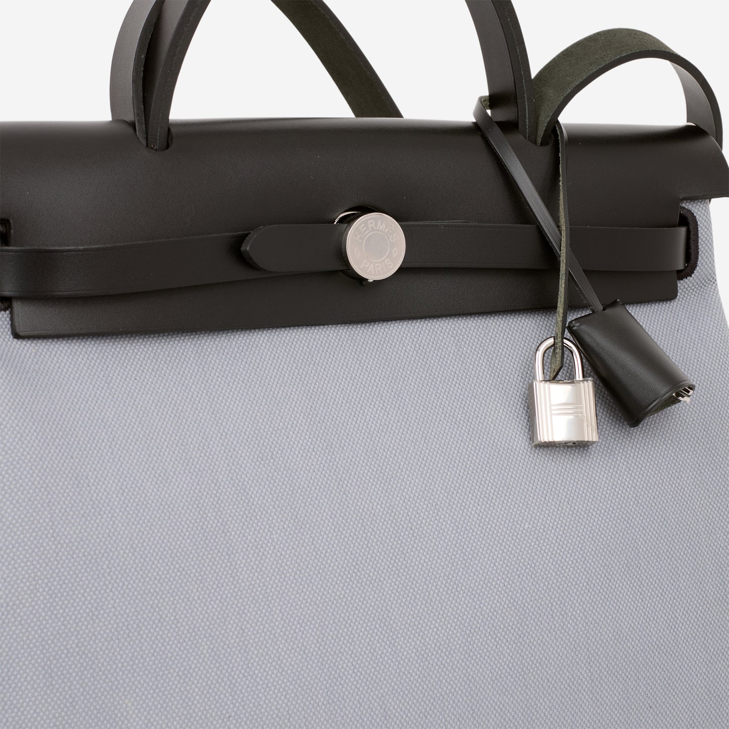 Hermès Herbag 31 - Gris Pantin Canvas / Noir Hunter | Palladium Hardware