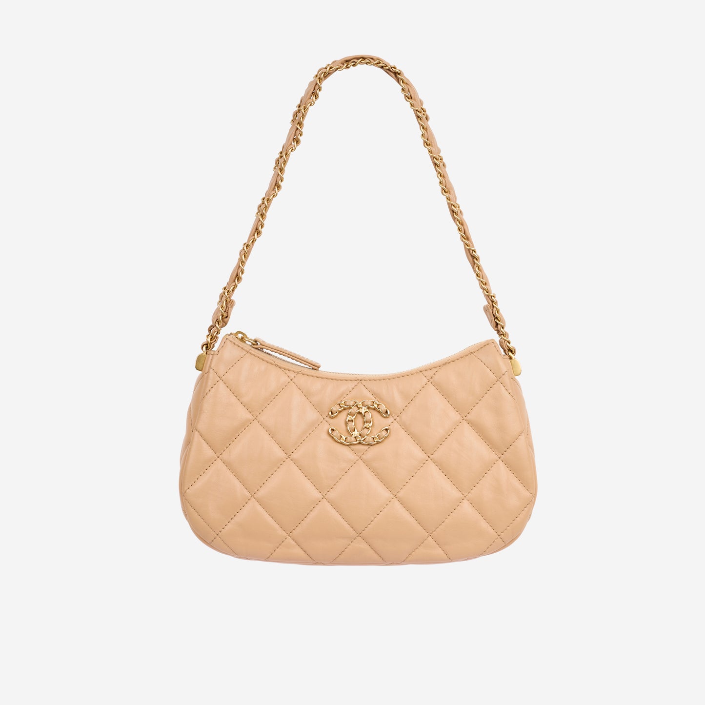 Chanel 19 Shoulder Bag - Caramel Lambskin | Aged Gold Hardware