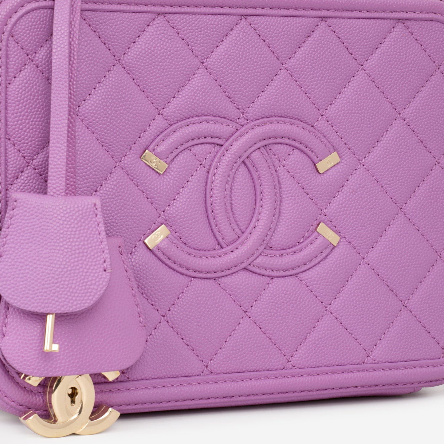 Chanel Filigree CC Vanity Case - Purple Caviar | Champagne Gold Hardware
