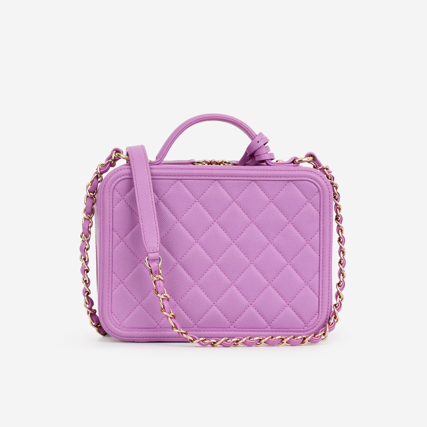 Chanel Filigree CC Vanity Case - Purple Caviar | Champagne Gold Hardware