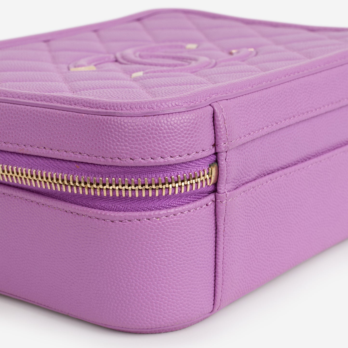 Chanel Filigree CC Vanity Case - Purple Caviar | Champagne Gold Hardware