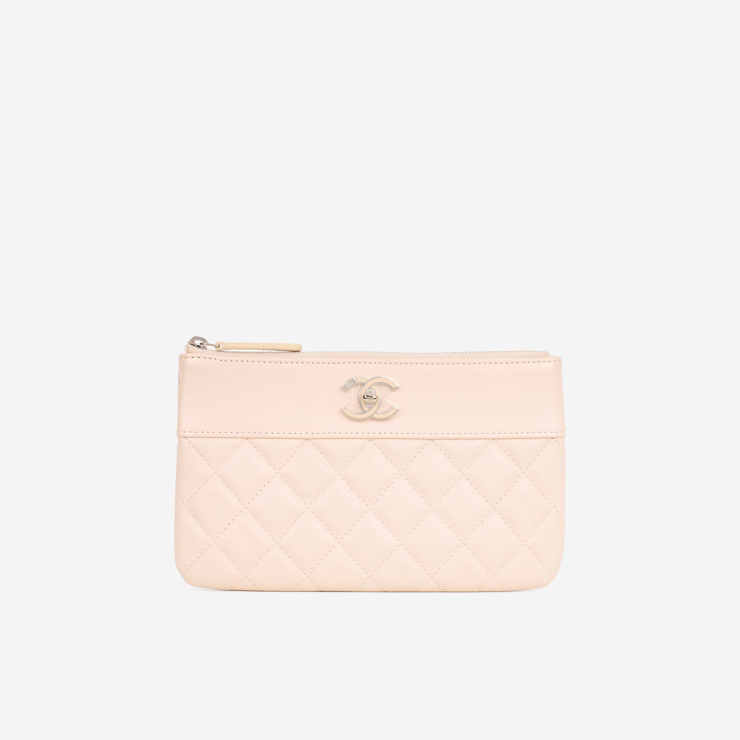 Chanel Small O-Case Clutch - Light Pink Iridescent Caviar | Silver Hardware