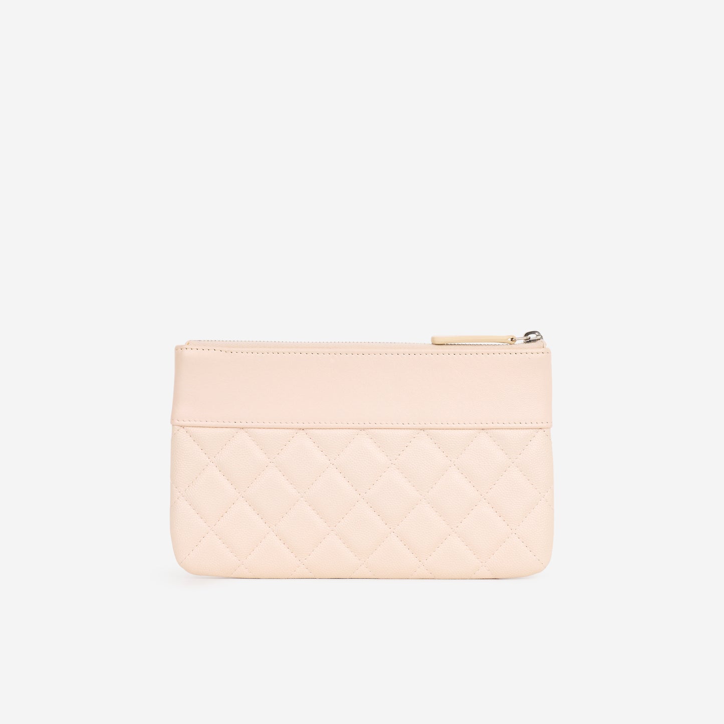 Chanel Small O-Case Clutch - Light Pink Iridescent Caviar | Silver Hardware