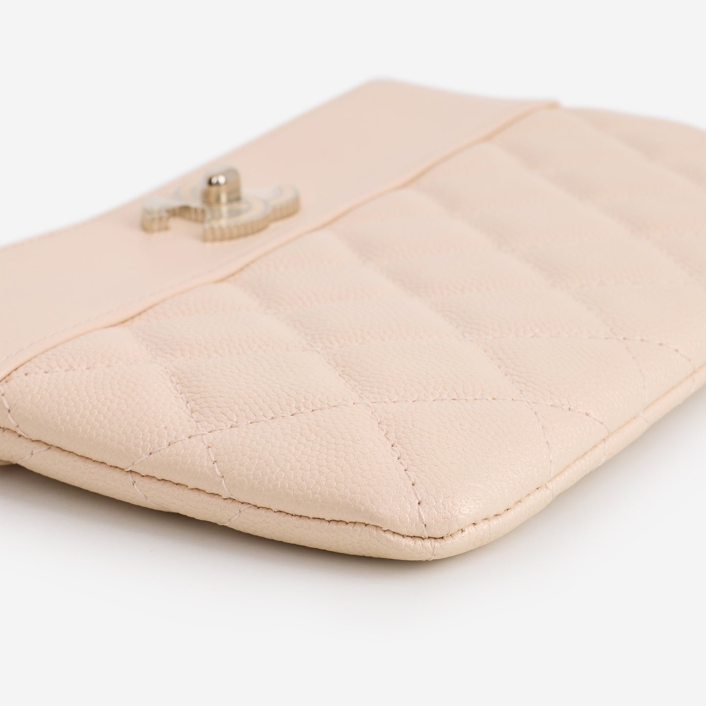 Chanel Small O-Case Clutch - Light Pink Iridescent Caviar | Silver Hardware