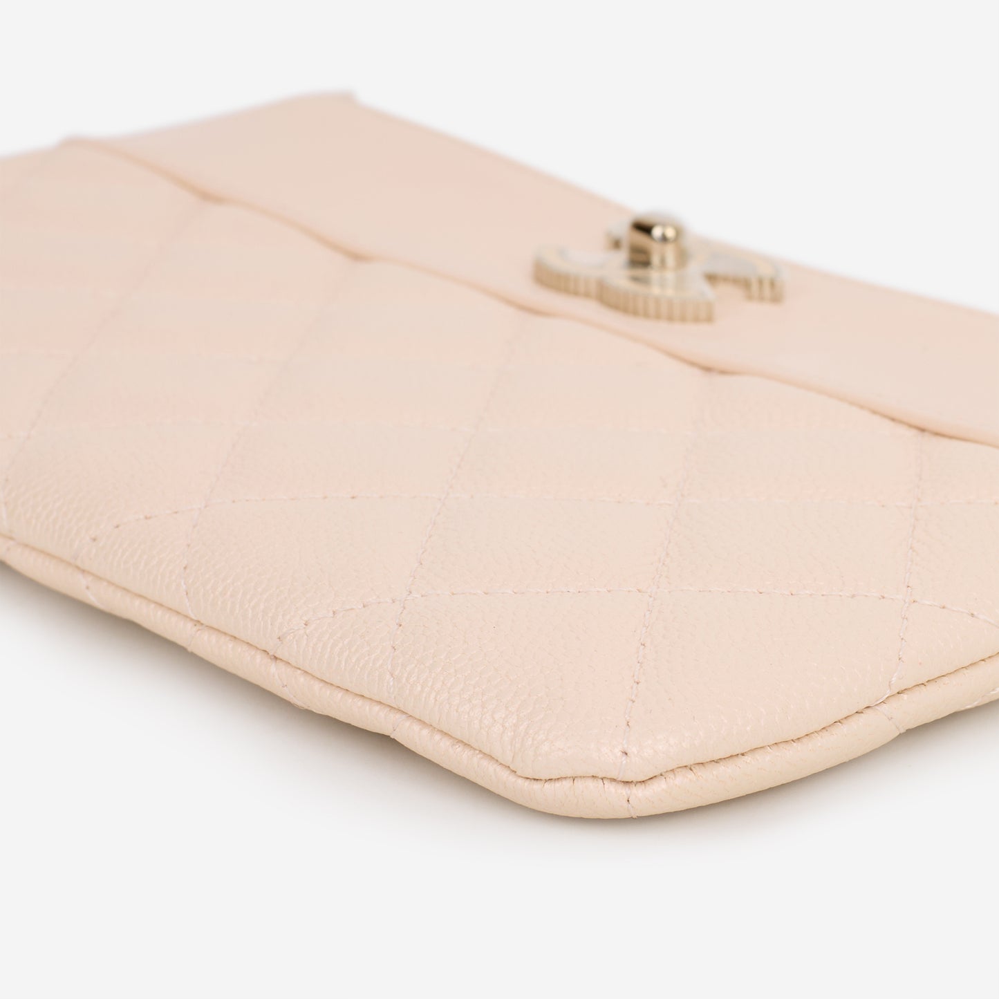 Chanel Small O-Case Clutch - Light Pink Iridescent Caviar | Silver Hardware