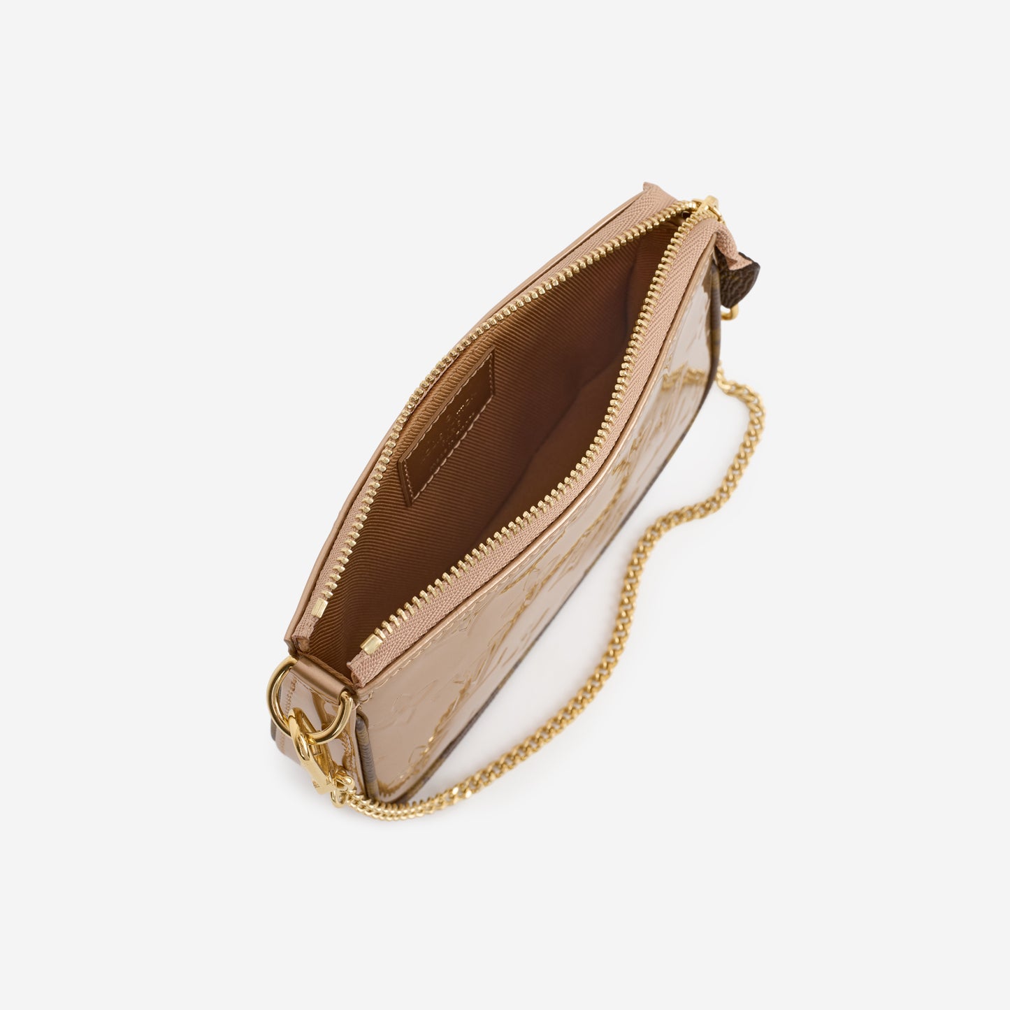 Louis Vuitton Mini Pochette Accessories - Rose Gold Vernis | Gold Hardware