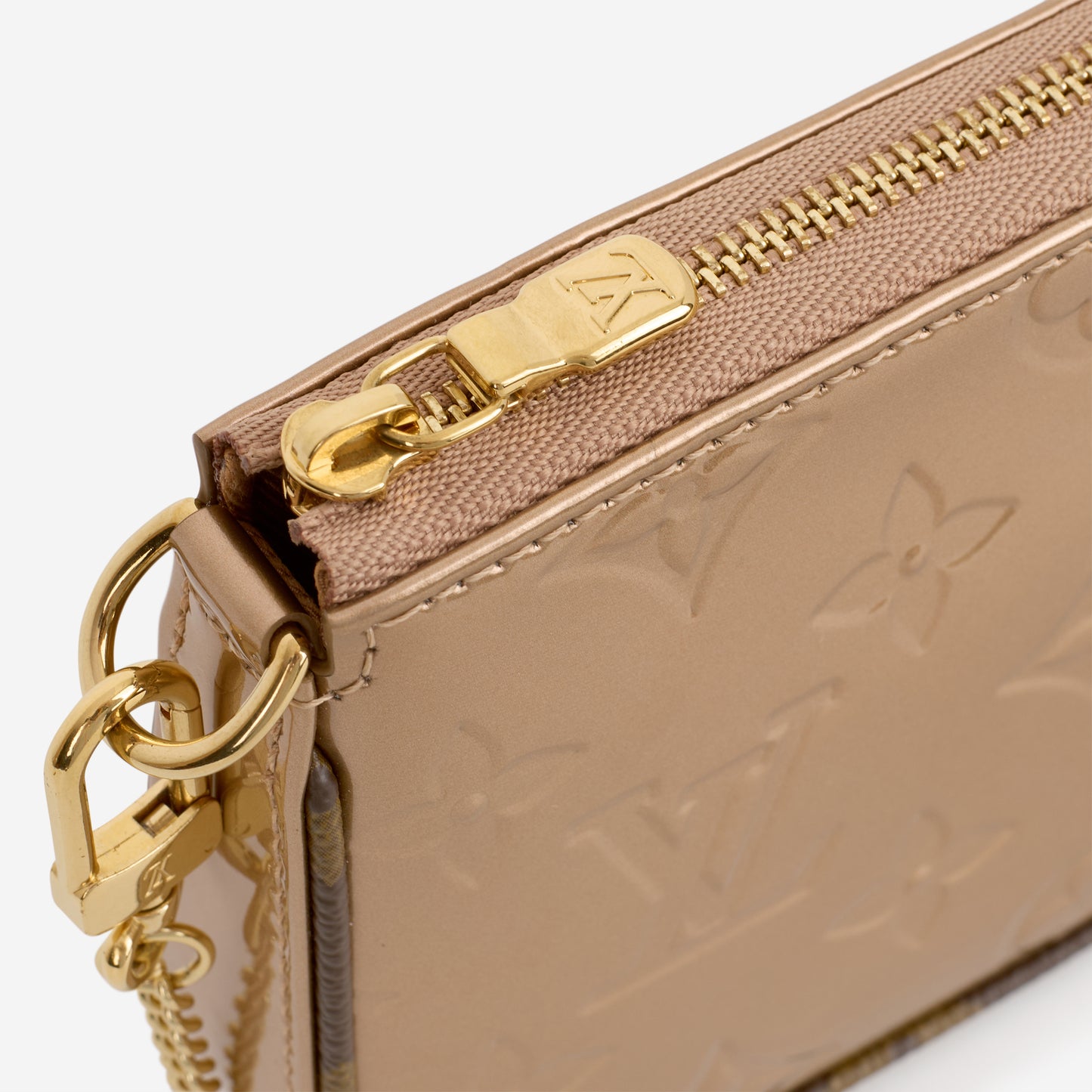 Louis Vuitton Mini Pochette Accessories - Rose Gold Vernis | Gold Hardware