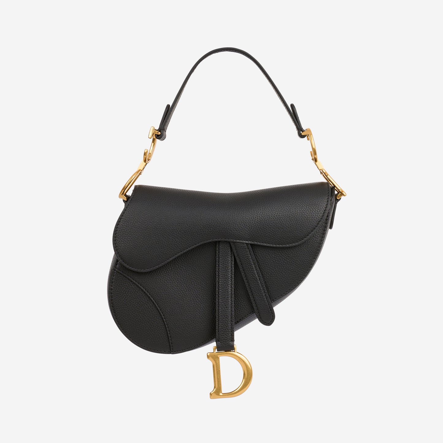 Dior Mini Saddle Bag - Black Grained Calfskin | Gold Hardware