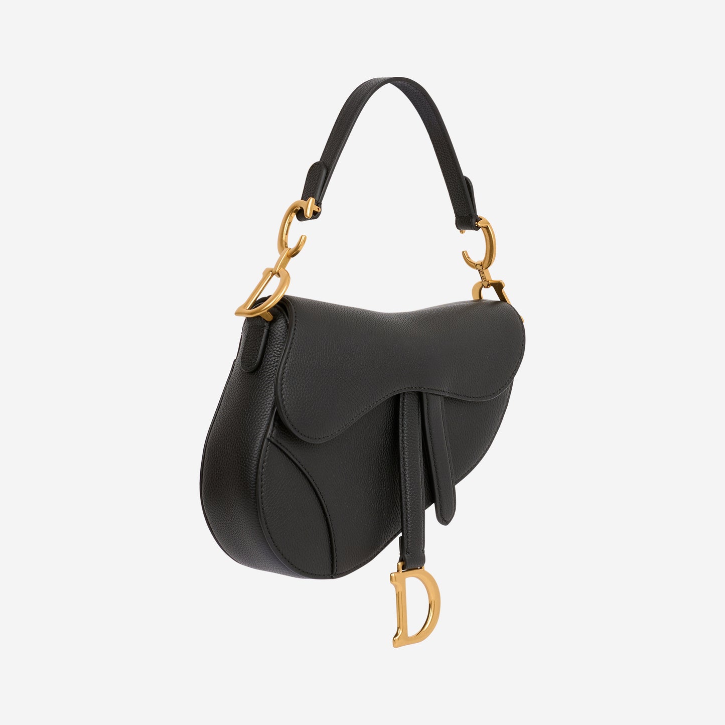Dior Mini Saddle Bag - Black Grained Calfskin | Gold Hardware