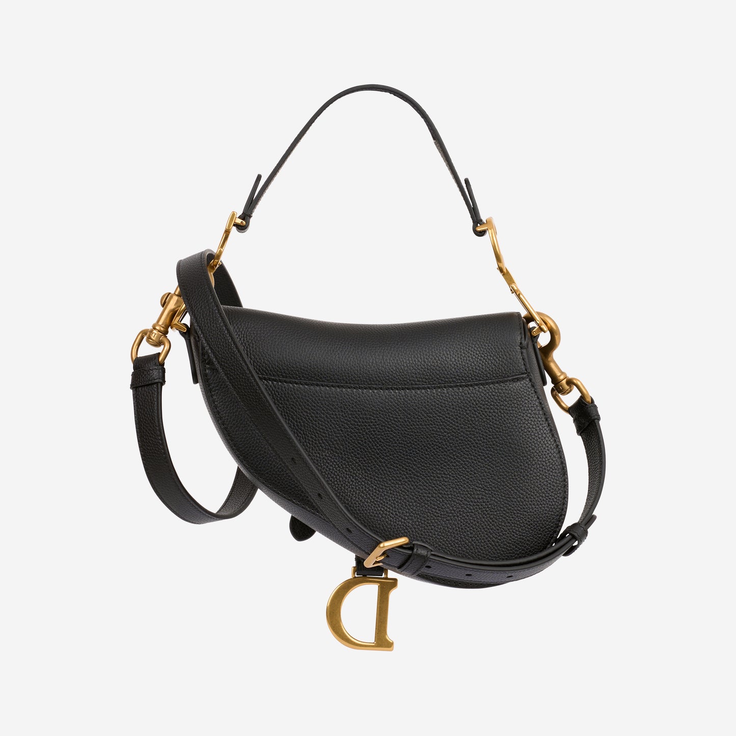Dior Mini Saddle Bag - Black Grained Calfskin | Gold Hardware