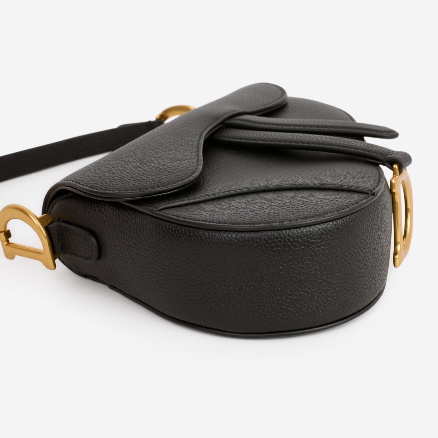 Dior Mini Saddle Bag - Black Grained Calfskin | Gold Hardware