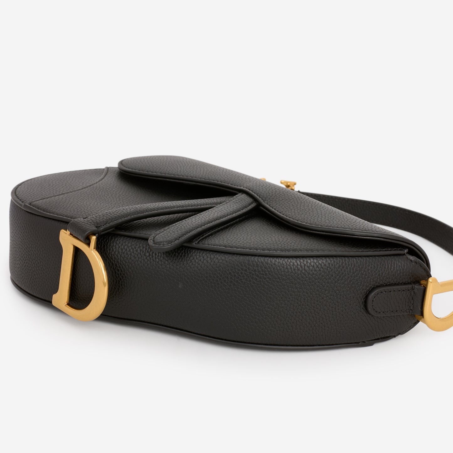 Dior Mini Saddle Bag - Black Grained Calfskin | Gold Hardware