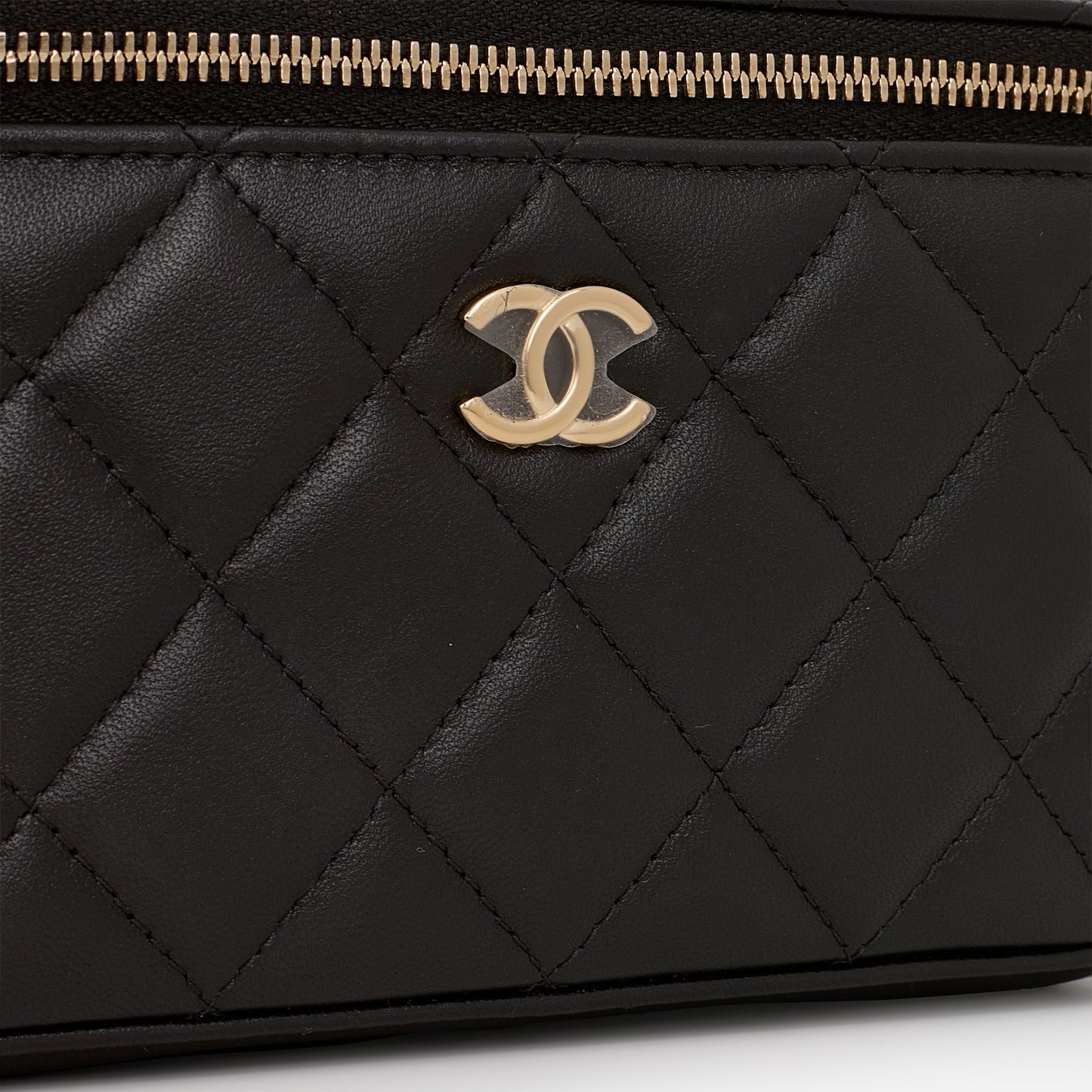 Chanel Top Handle Vanity - Black Lambskin | Champagne Gold Hardware