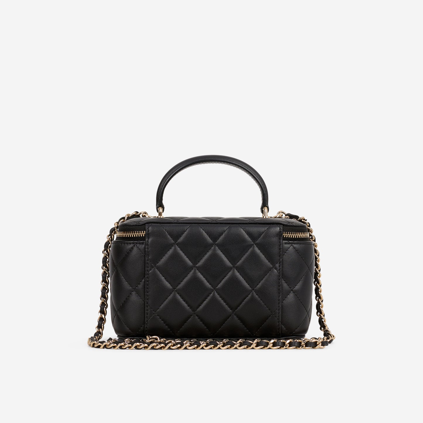 Chanel Top Handle Vanity - Black Lambskin | Champagne Gold Hardware