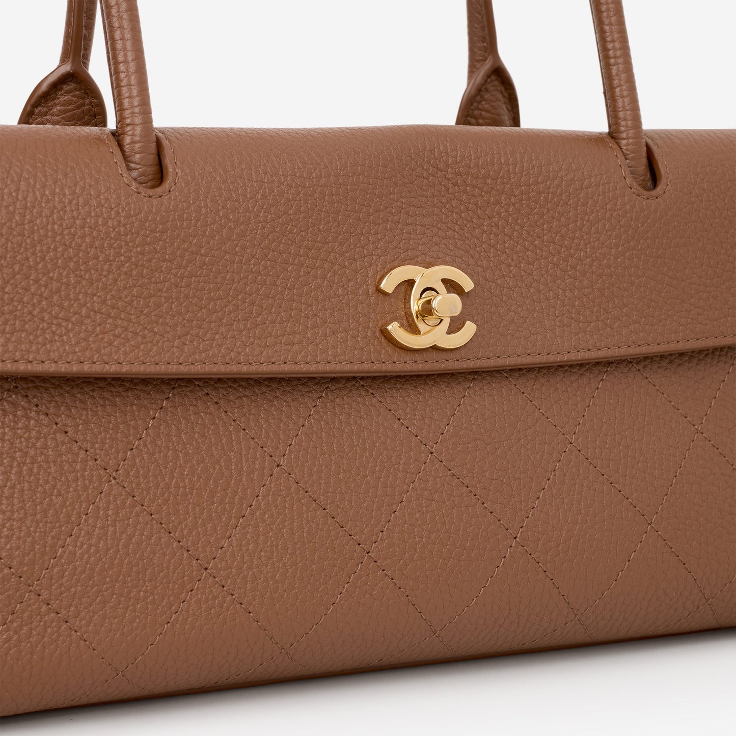 Chanel Small Tote - Brown Calfskin  | Gold Hardware
