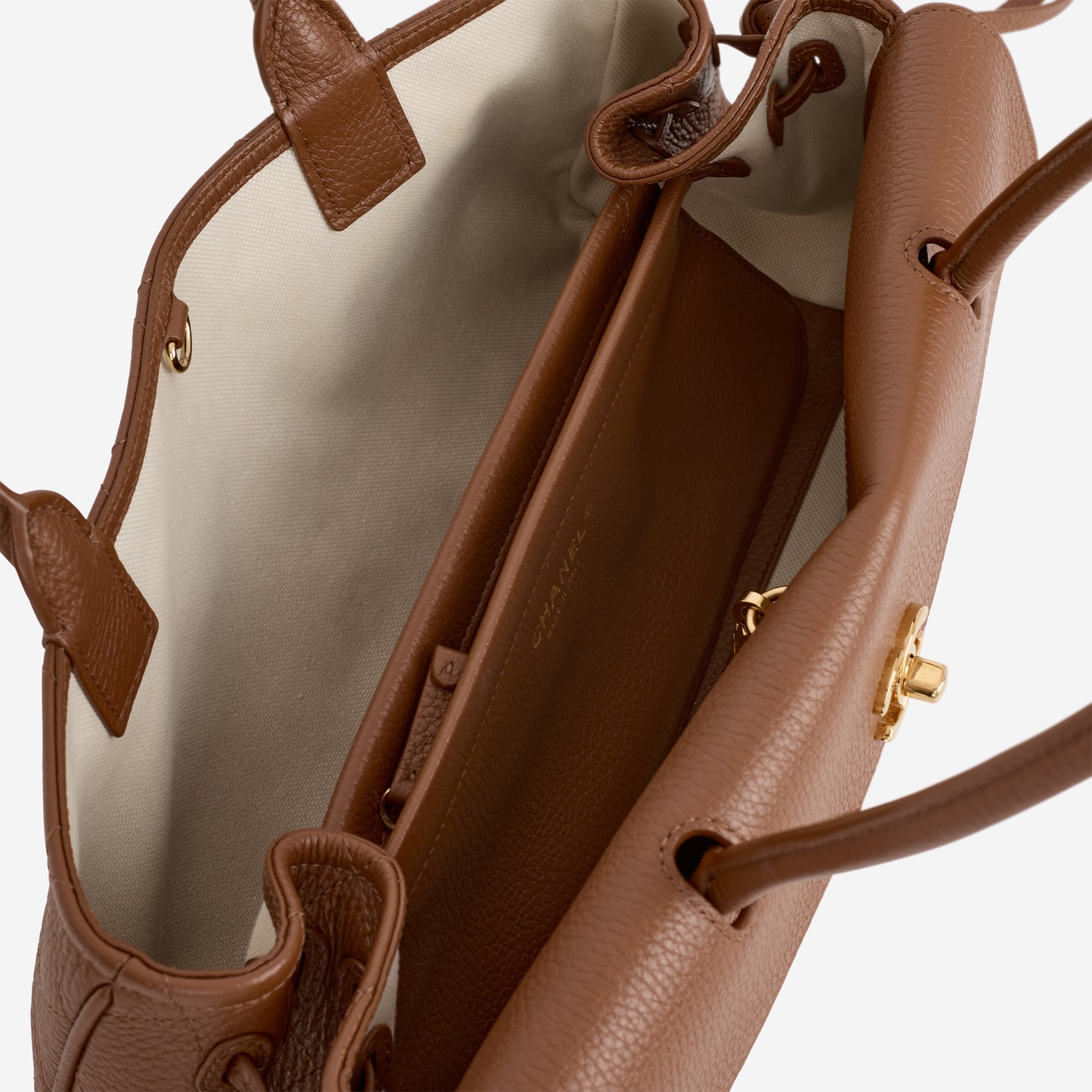 Chanel Small Tote - Brown Calfskin  | Gold Hardware