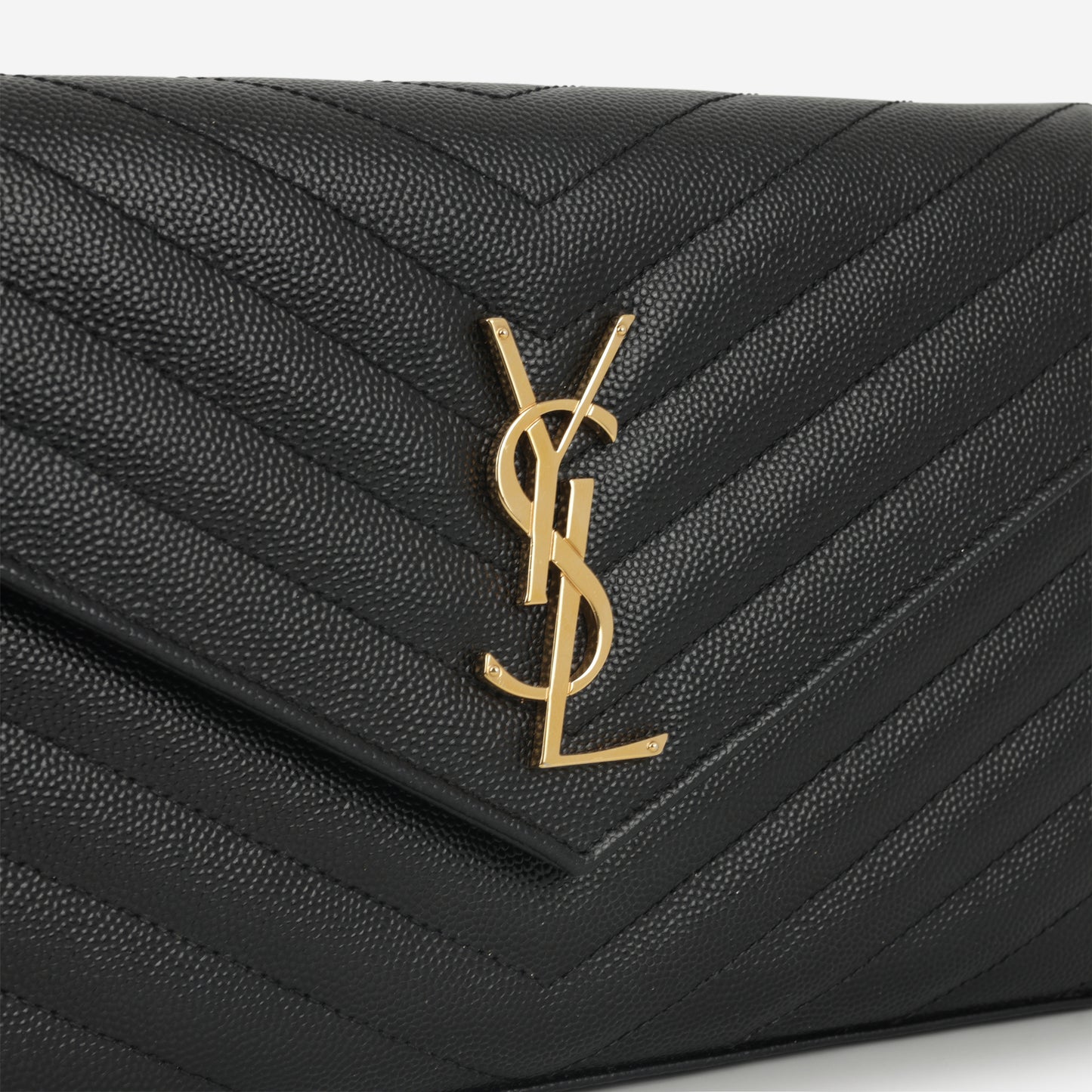 Saint Laurent Cassandre WOC – Black Grained Calfskin | Gold Hardware