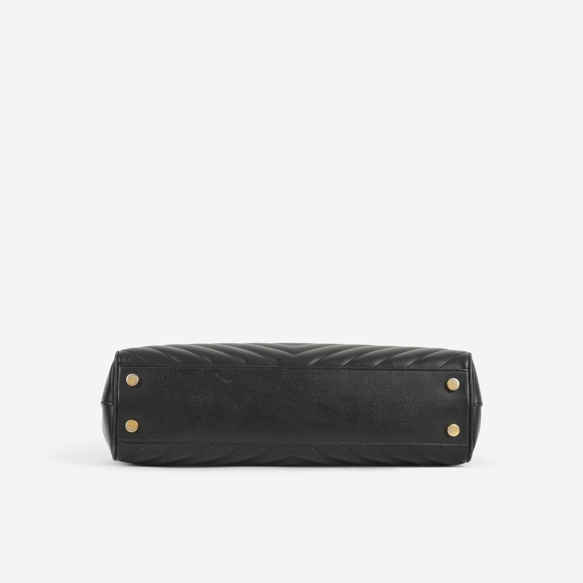 Saint Laurent Cassandre Shopper Tote Bag - Black Grained Calfskin | Gold Hardware