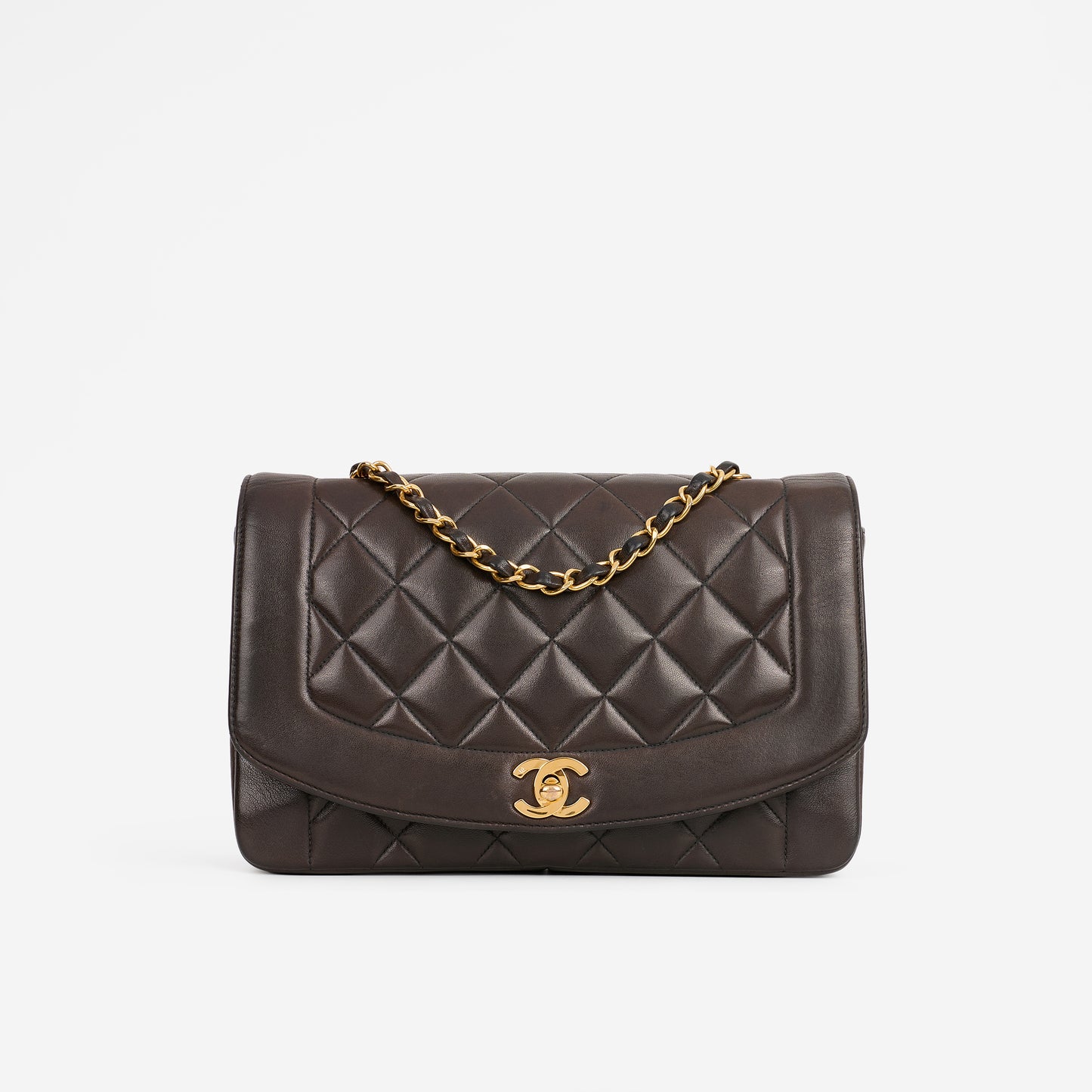 Chanel Vintage Diana Flap - Brown Lambskin | Gold Hardware