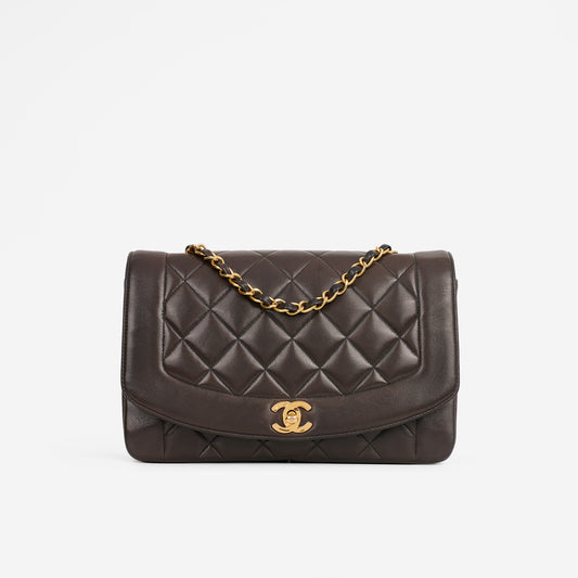 Chanel Vintage Diana Flap - Brown Lambskin | Gold Hardware