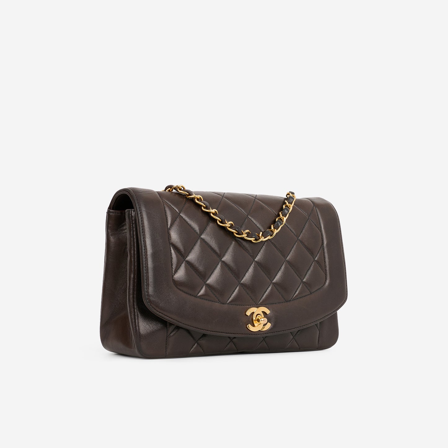 Chanel Vintage Diana Flap - Brown Lambskin | Gold Hardware