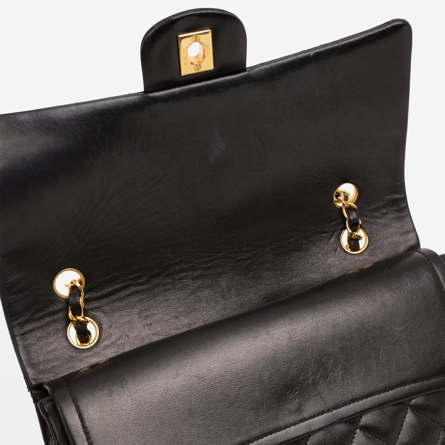 Chanel Vintage Medium Square Flap - Black Lambskin | Gold Hardware
