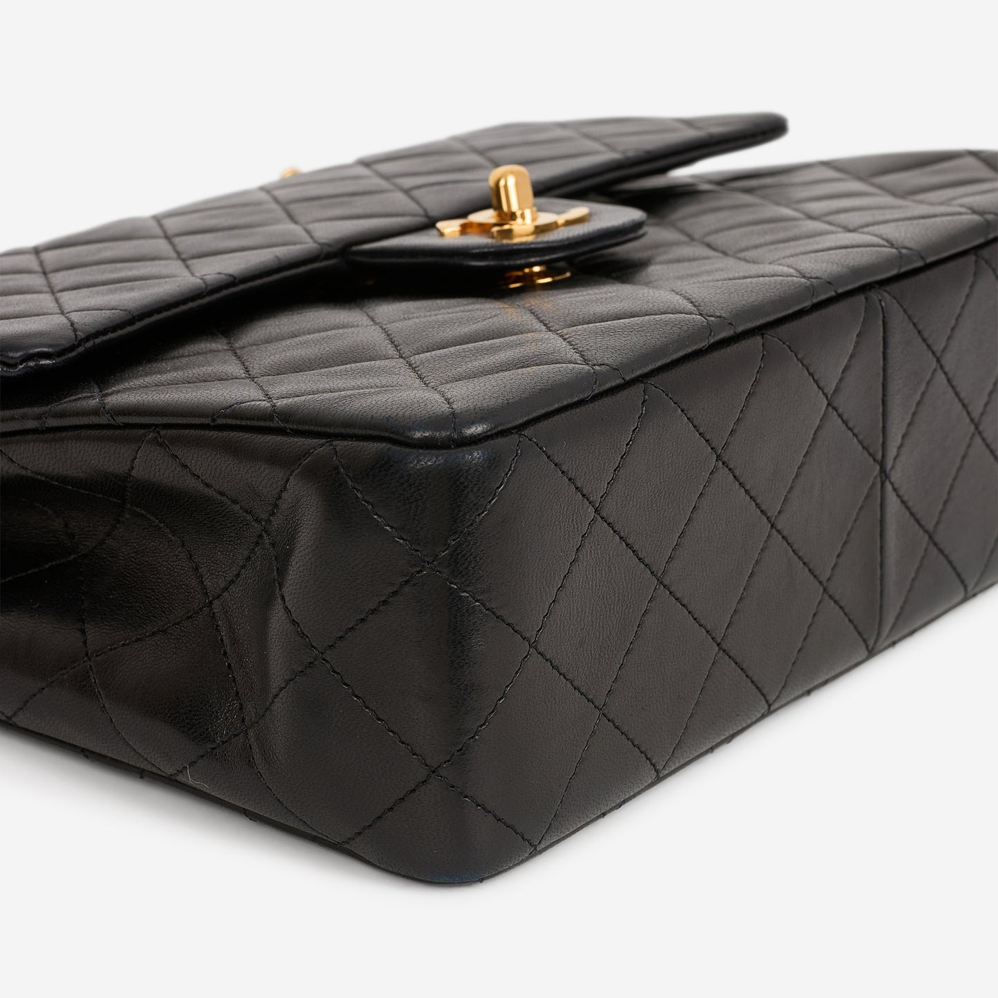 Chanel Vintage Medium Square Flap - Black Lambskin | Gold Hardware