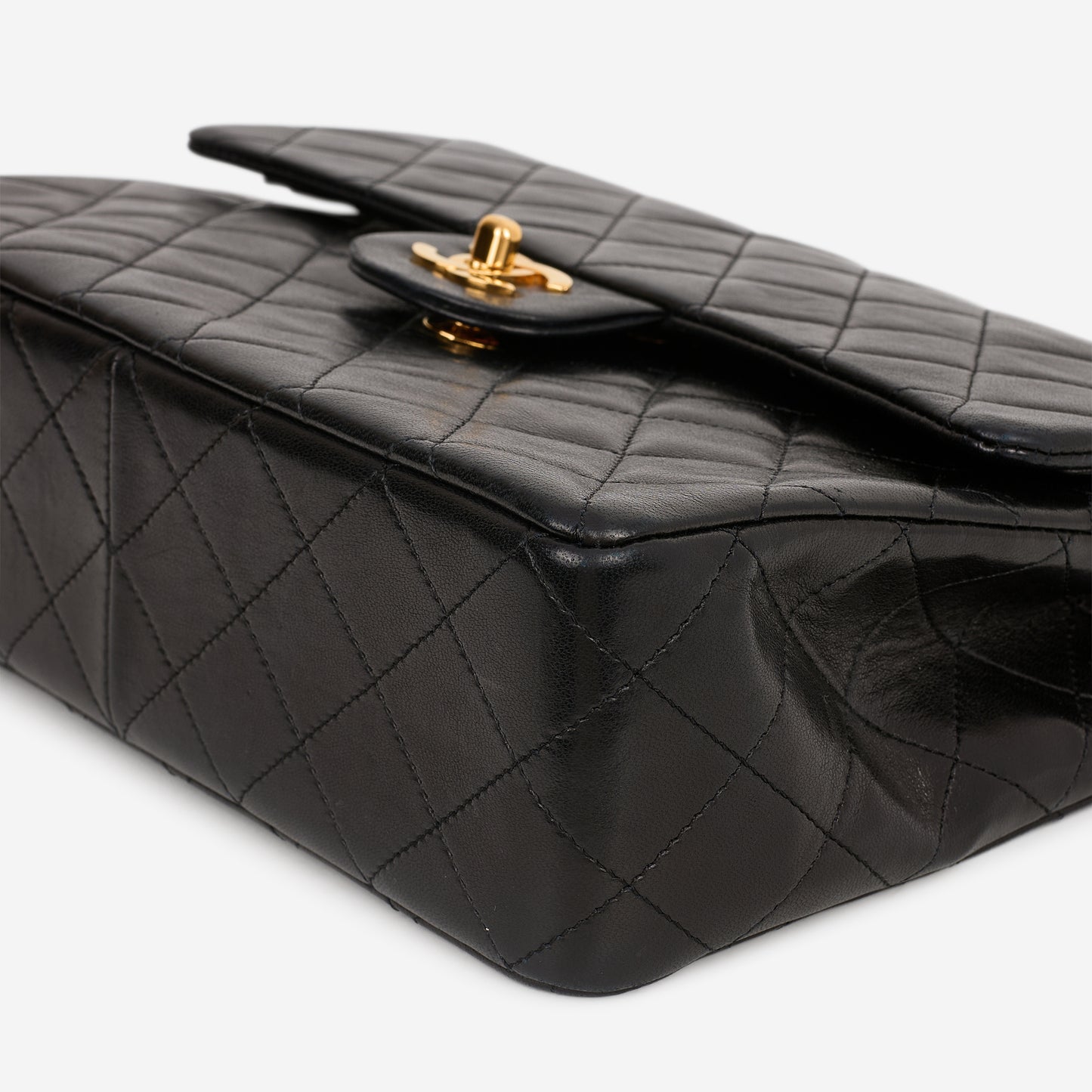 Chanel Vintage Medium Square Flap - Black Lambskin | Gold Hardware