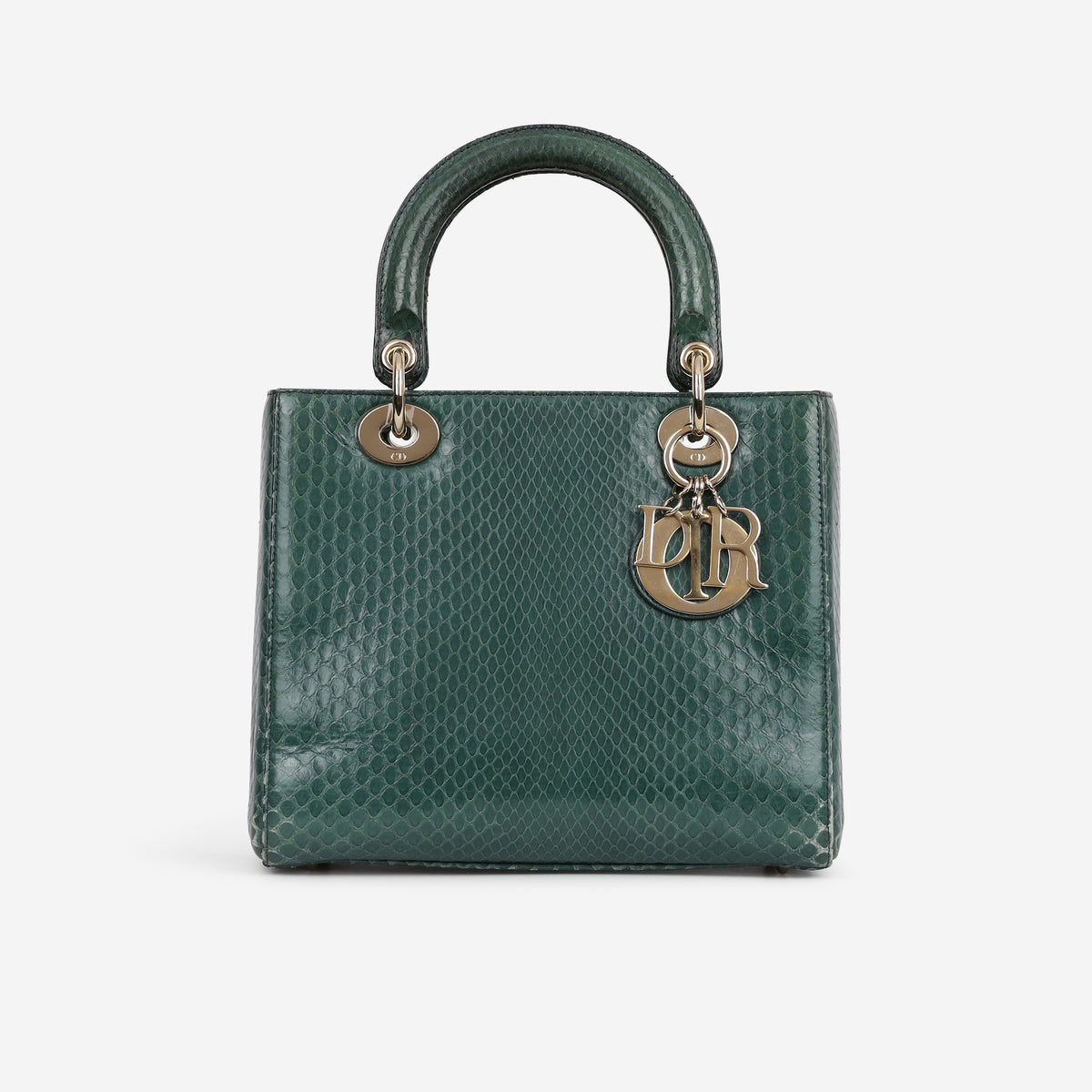 Medium Lady Dior - Green Watersnake skin | Champagne Gold Hardware