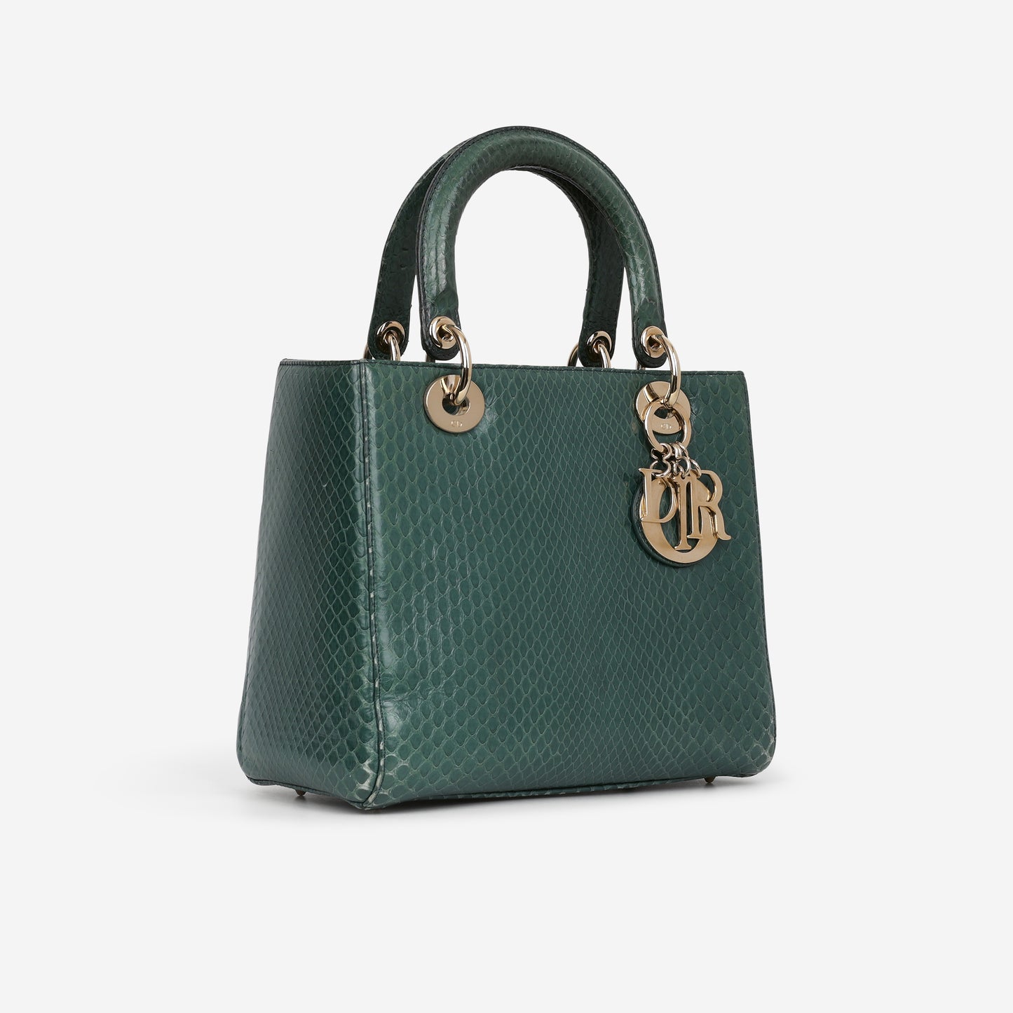 Medium Lady Dior - Green Watersnake skin | Champagne Gold Hardware