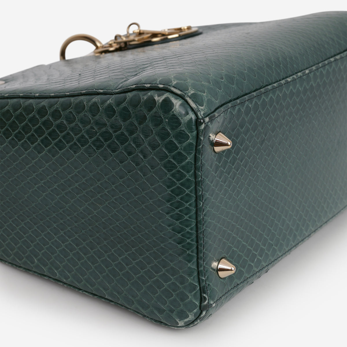 Medium Lady Dior - Green Watersnake skin | Champagne Gold Hardware